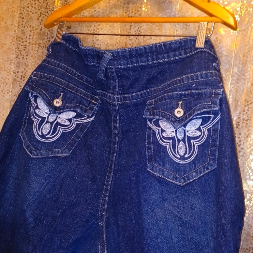 Size 24. Ashley Stewart denim walking shorts. Like new.